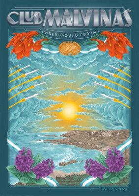 póster original del evento de apertura del club malvinas